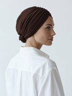 Brown Ruched Multi-Wear Turban