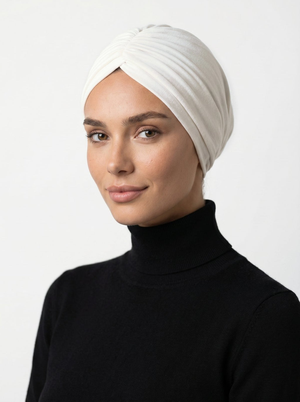 White Ruched Multi-Wear Turban