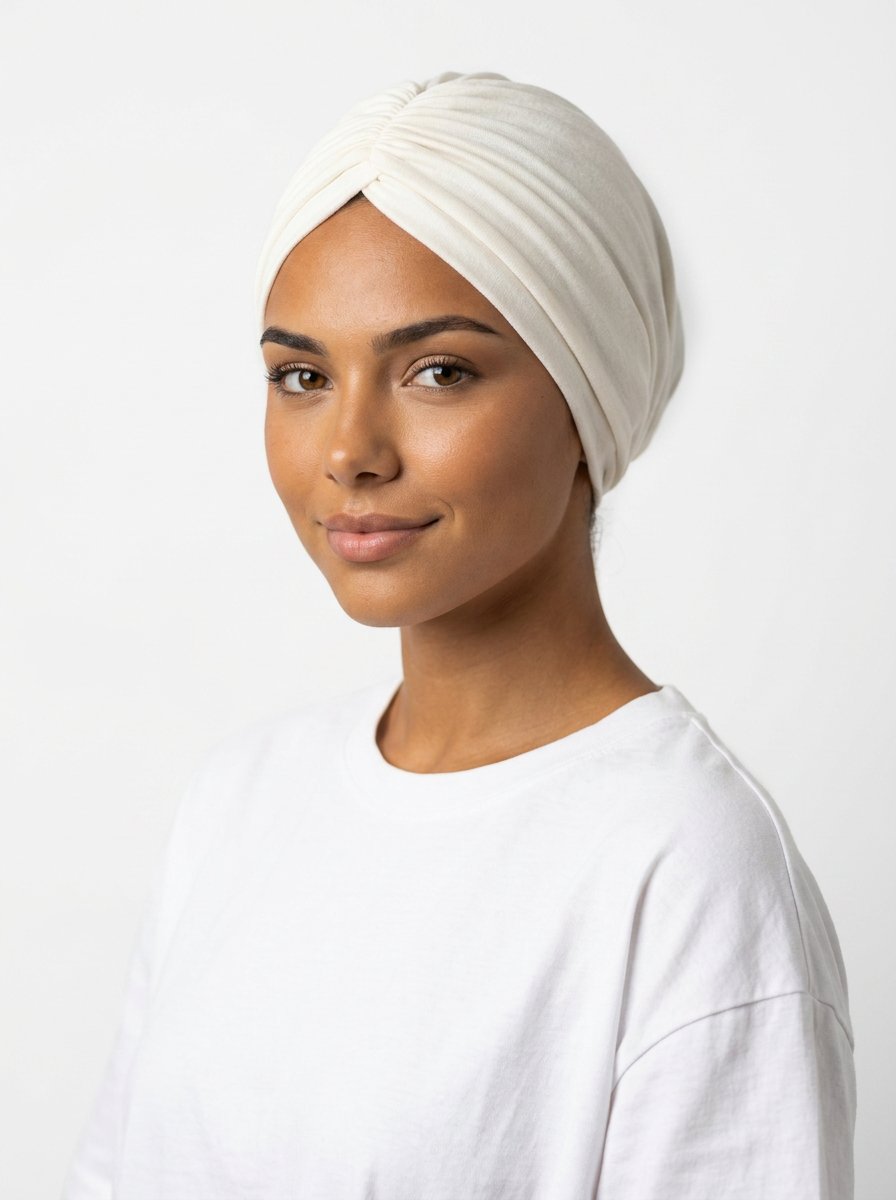 Off White Ruched Multi-Wear Turban