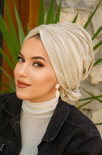 Gold Shimmer Turban with Scrunchie image 0