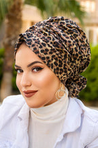 Leopard Turban with Scrunchie image 0