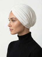 White Ruched Multi-Wear Turban
