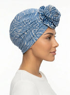 Blue Tiger Print Classic Multi-Wear Turban