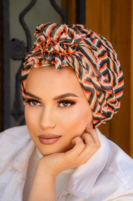 Geometric Tulle Turban with Scrunchie image 2