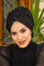 Black Wave Turban with Scrunchie image 1