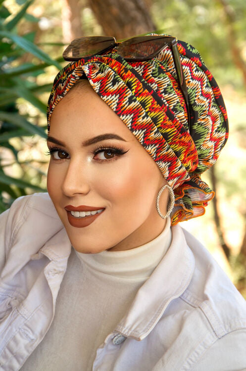 Ethnic Zigzag Turban with Scrunchie image 0