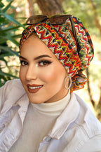 Ethnic Zigzag Turban with Scrunchie image 0