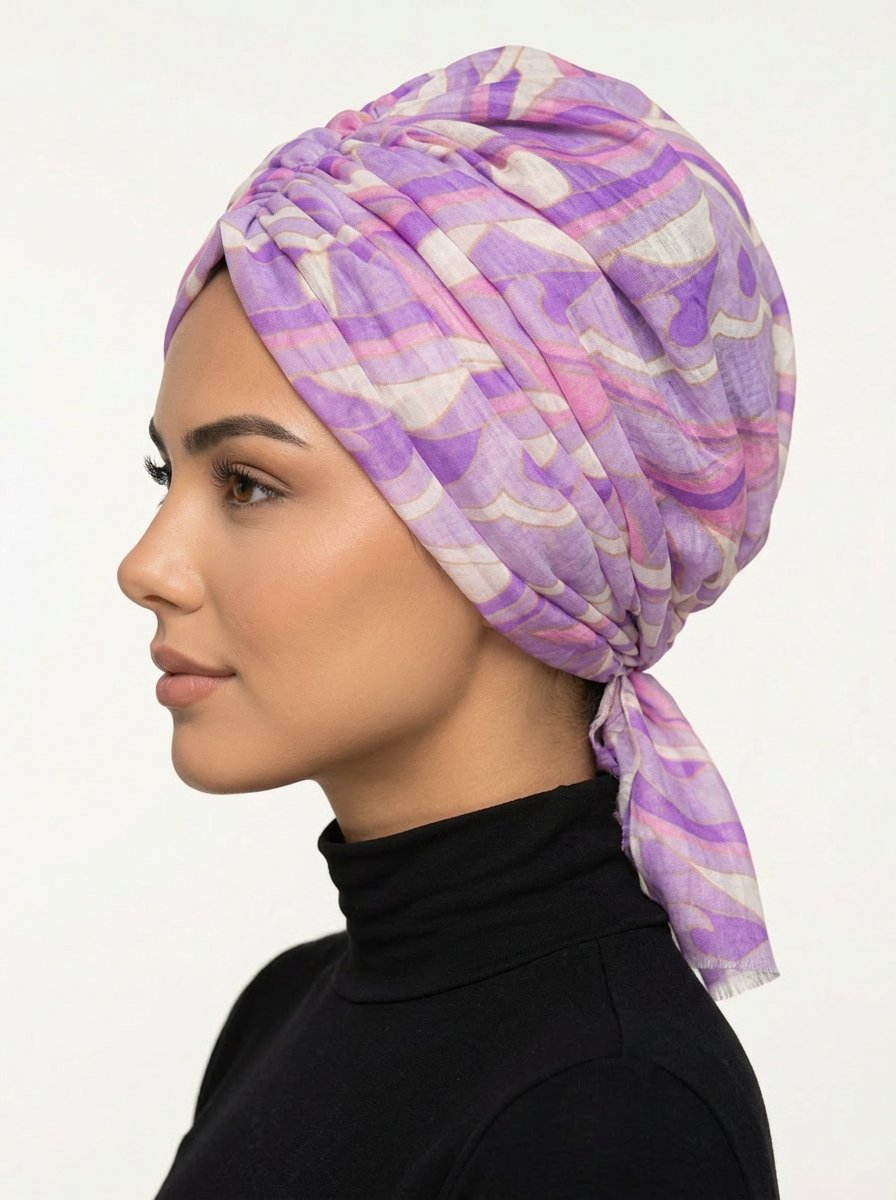 Lilac Geometric Limited Edition Turban
