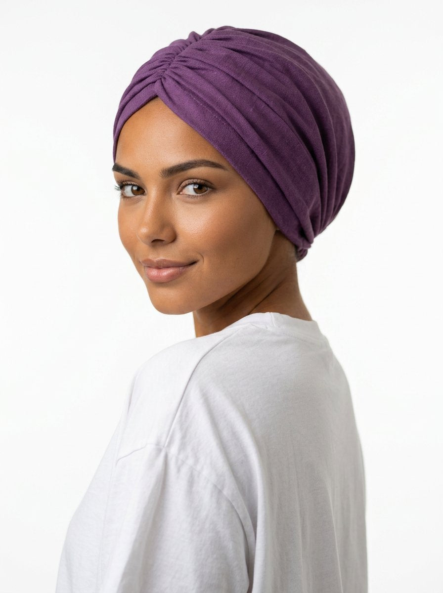 Purple Ruched Multi-Wear Turban
