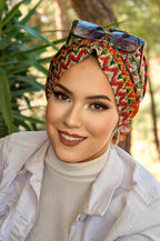 Ethnic Zigzag Turban with Scrunchie image 1