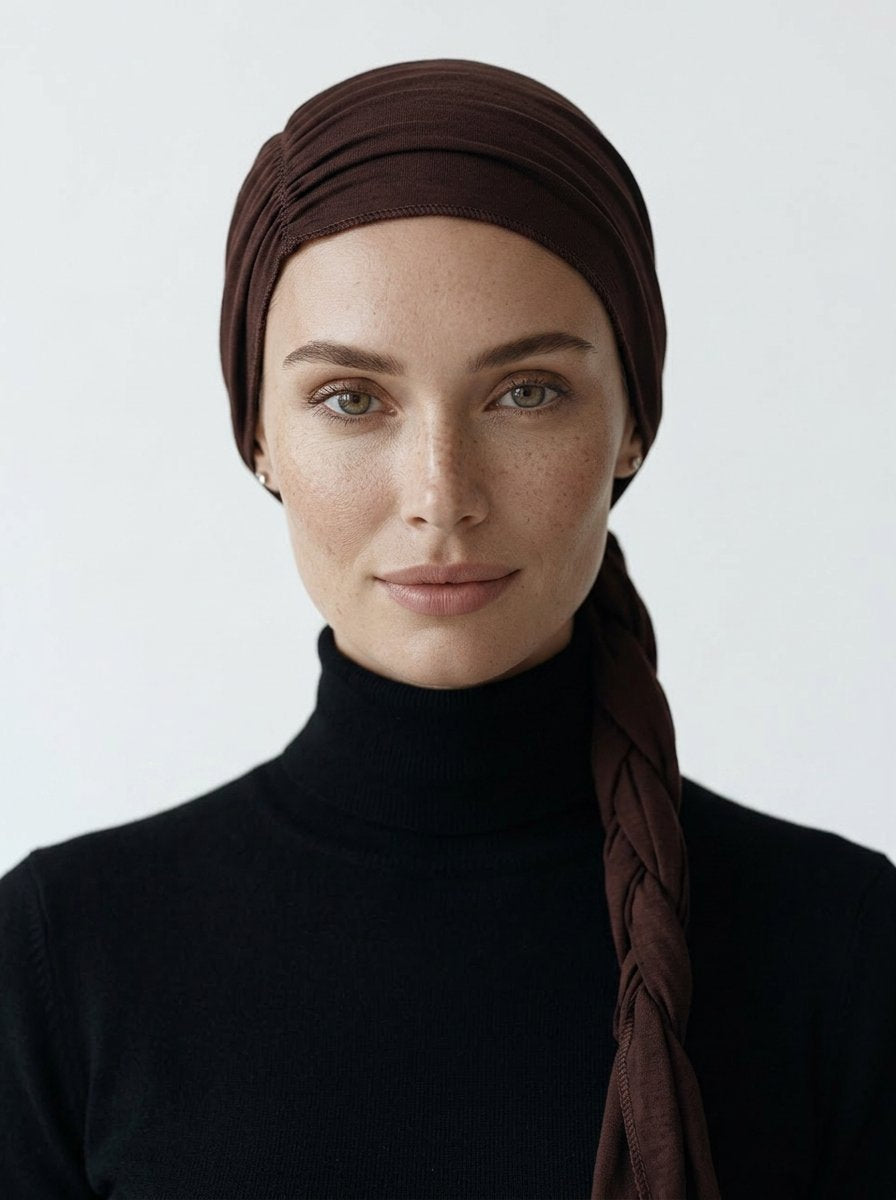 Brown Ruched Multi-Wear Turban