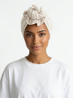 Off White Ruched Multi-Wear Turban