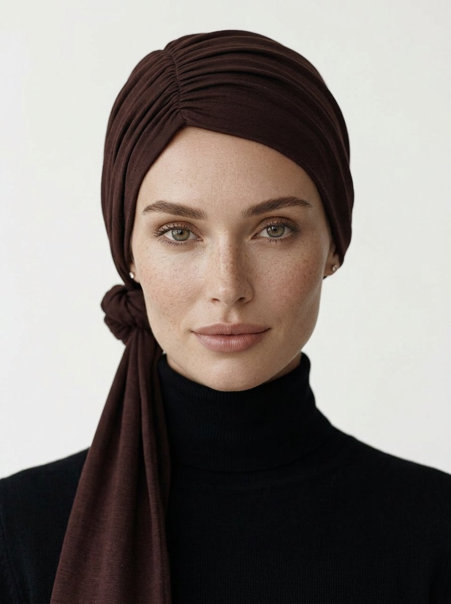 Brown Ruched Multi-Wear Turban