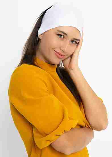 Non-Slip Velvet Headband - White image