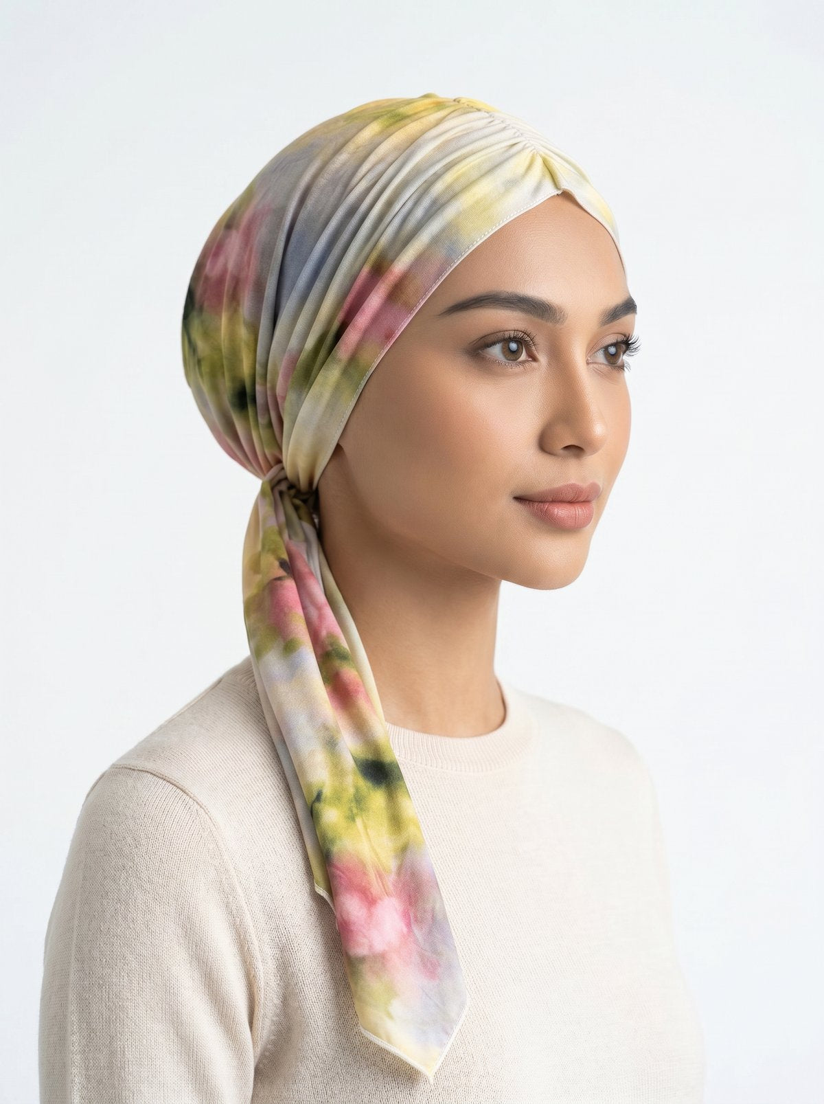 Floral Watercolor Ruched Multi-Wear Turban
