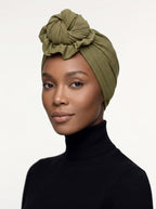 Green Ruched Multi-Wear Turban