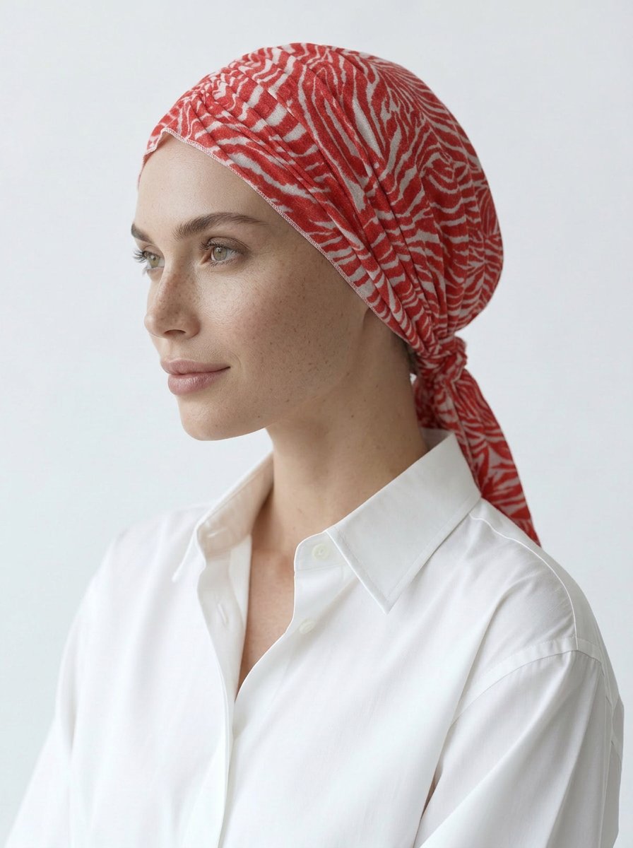 Burnt Orange Tiger Ruched Multi-Wear Turban