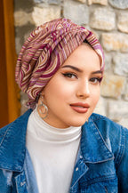 Cherry Caramel Swirl Turban with Scrunchie image 0