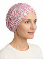 Pink Tiger Print Ruched Multi-Wear Turban