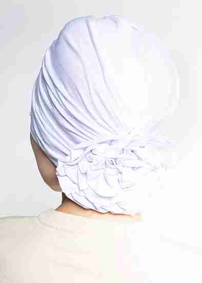 Flower Turban - Solid Colors - White image
