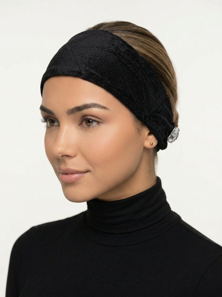 Non-Slip Velvet Headband · Black