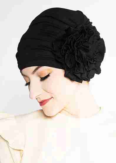 Flower Turban - Solid Colors - Black image
