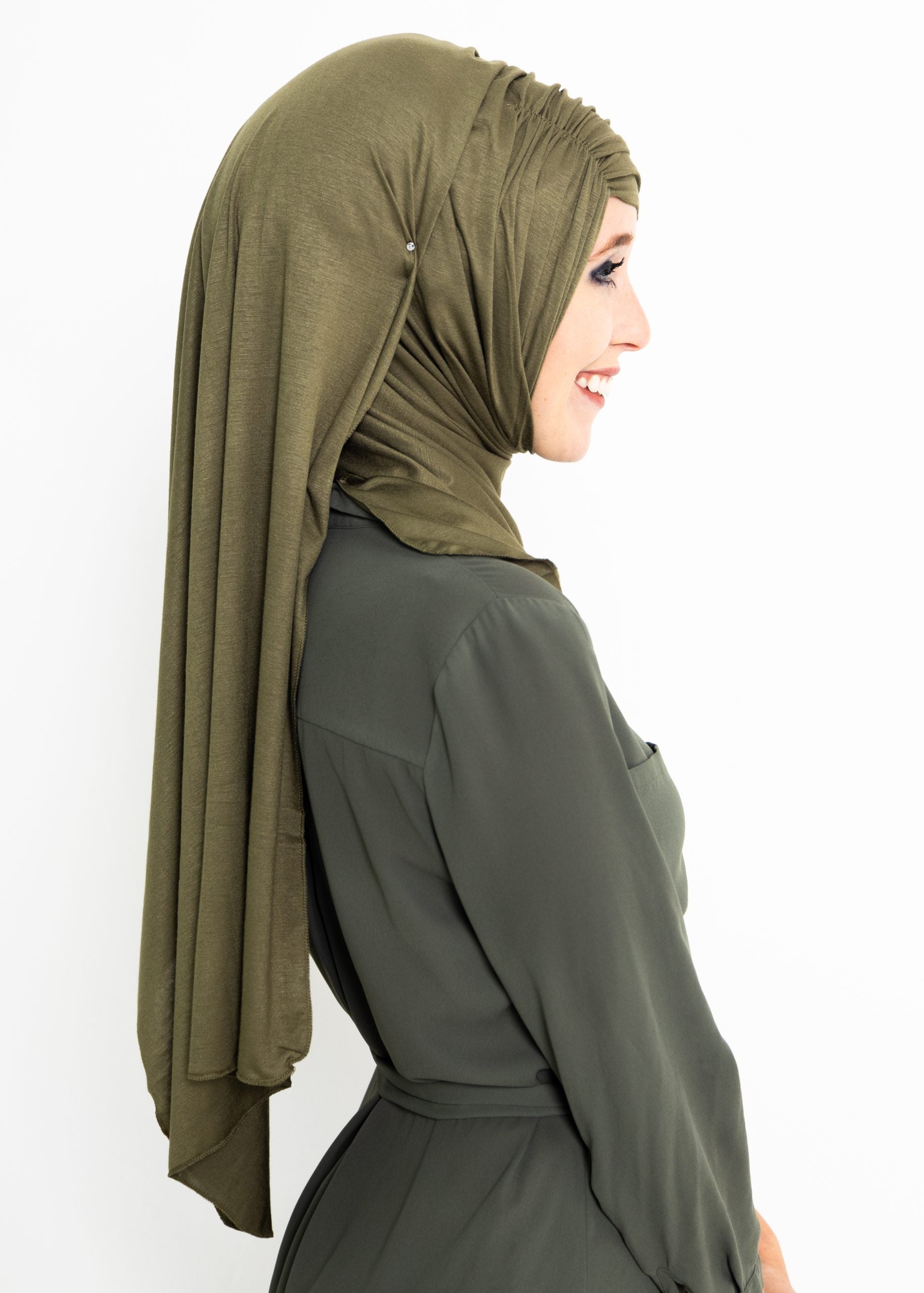 Ruched Side-Swept Bang Scarf