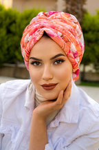 Orange Floral Dream Multi-Wear Turban