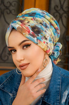 Blue Abstract Multi-Wear Turban