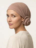 Dark Beige Ruched Multi-Wear Turban