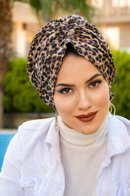 Leopard Turban with Scrunchie image 2