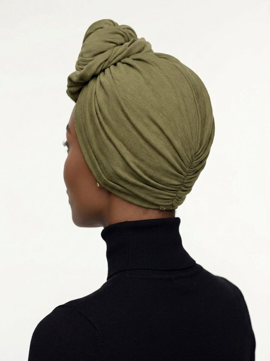 Green Ruched Multi-Wear Turban