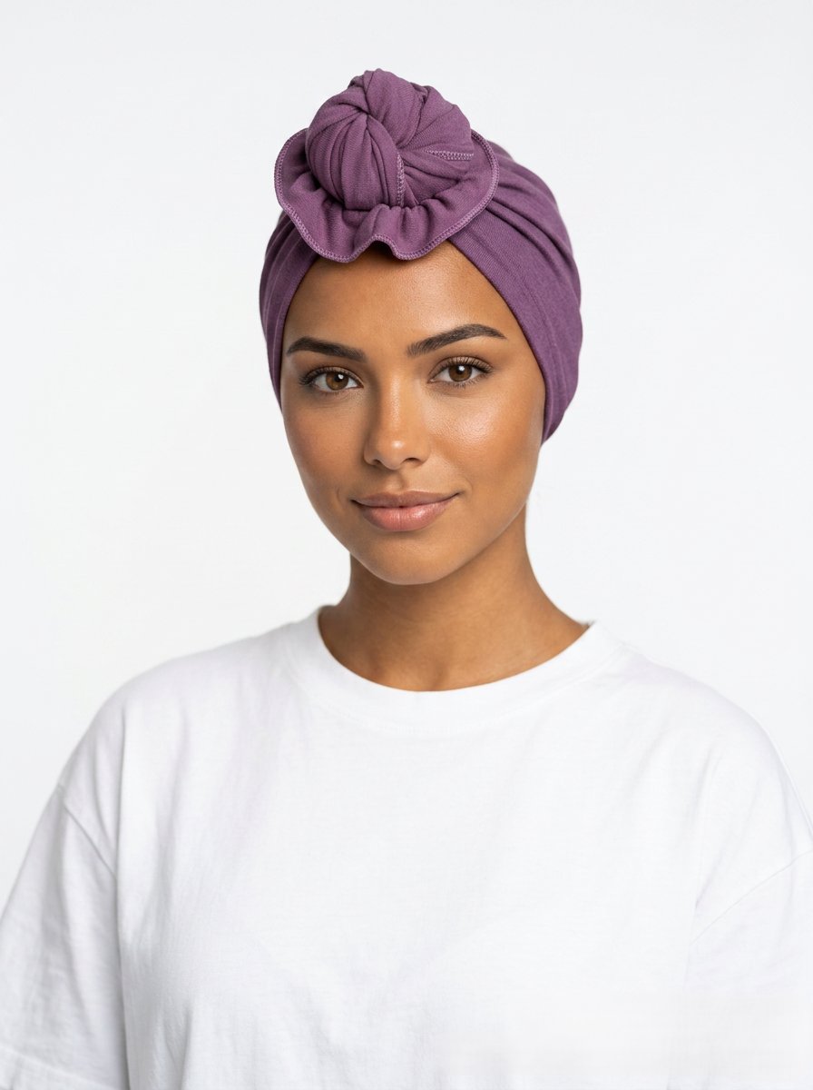 Purple Ruched Multi-Wear Turban