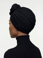 Black Ruched Multi-Wear Turban