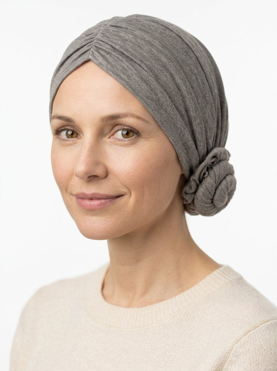 Heather Gray Ruched Multi-Wear Turban