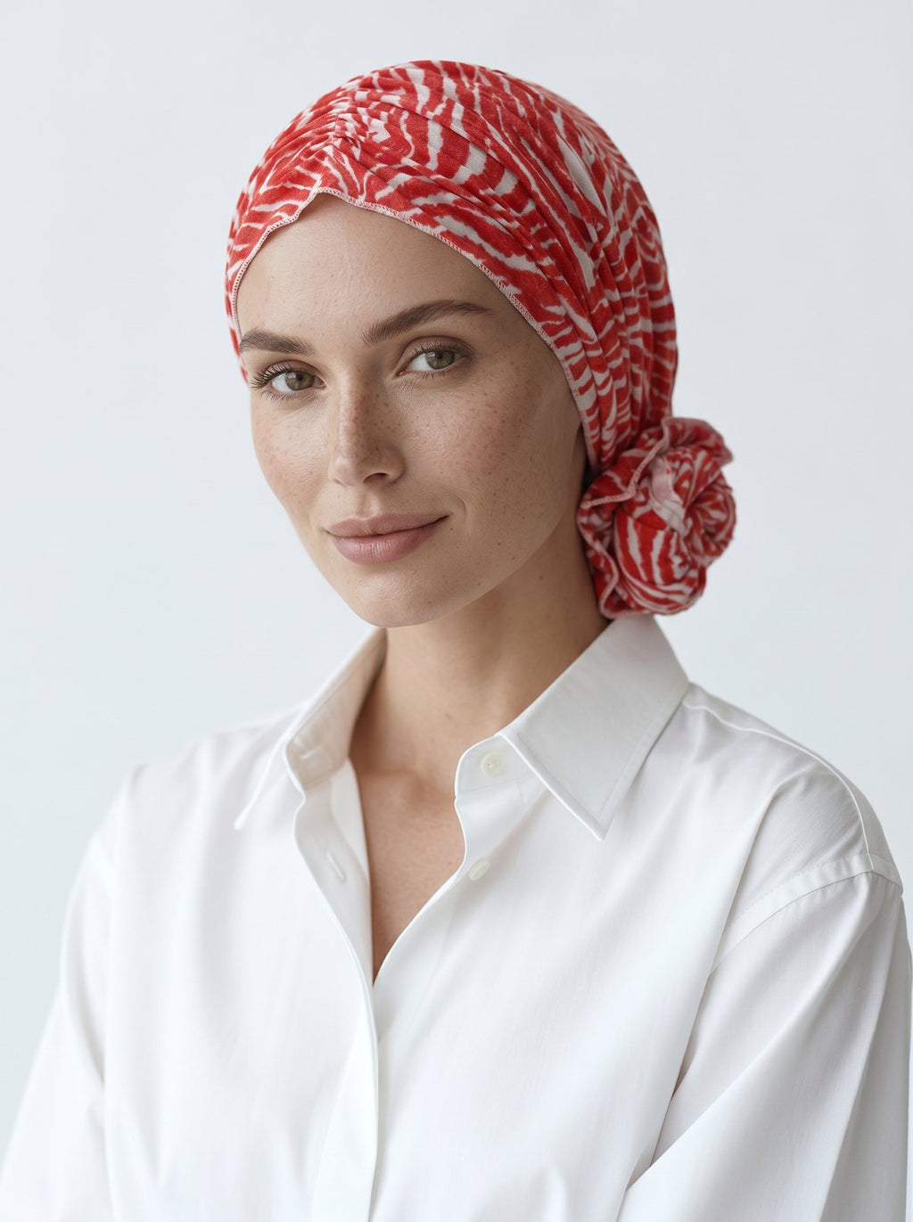 Burnt Orange Tiger Ruched Multi-Wear Turban