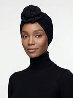 Black Ruched Multi-Wear Turban