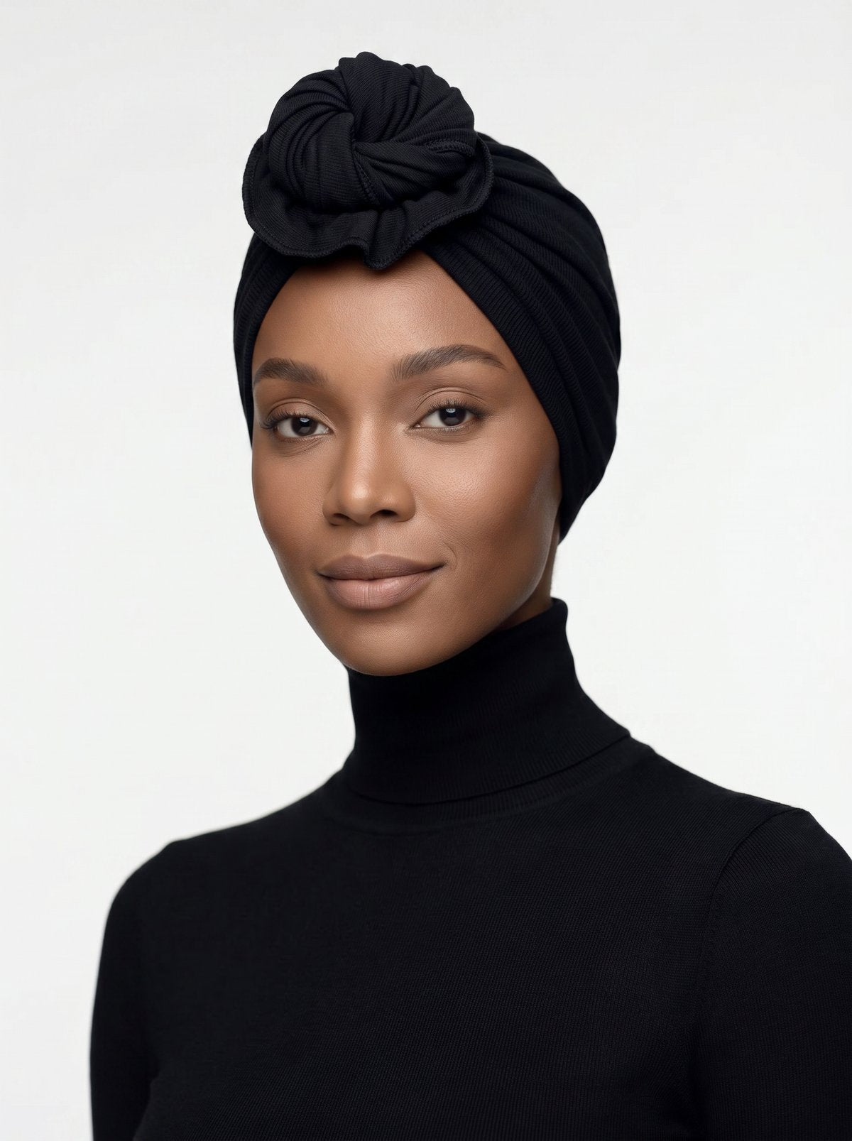 Black Ruched Multi-Wear Turban