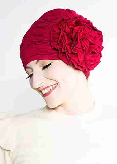 Flower Turban - Solid Colors - Maroon image