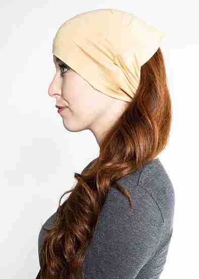 Ruched Side-Swept Bang Tube - Beige image