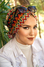 Ethnic Zigzag Turban with Scrunchie image 2