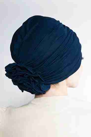 Flower Turban - Solid Colors - Navy image