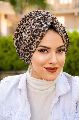 Leopard Turban with Scrunchie image 1