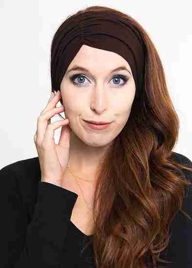 Ruched Side-Swept Bang Tube - Brown image