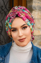 Splash of Color Turban with Scrunchie image 1