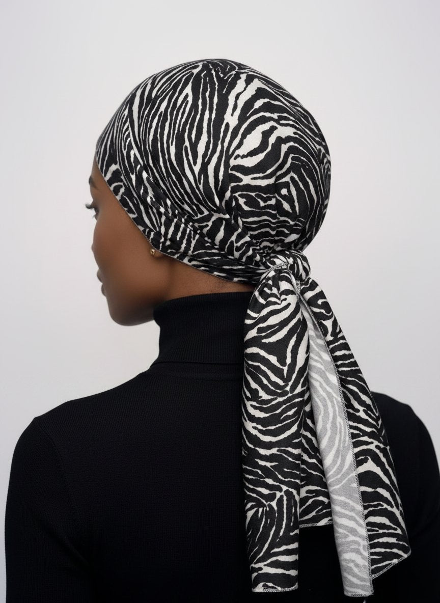 Black Tiger Print Classic Multi-Wear Turban