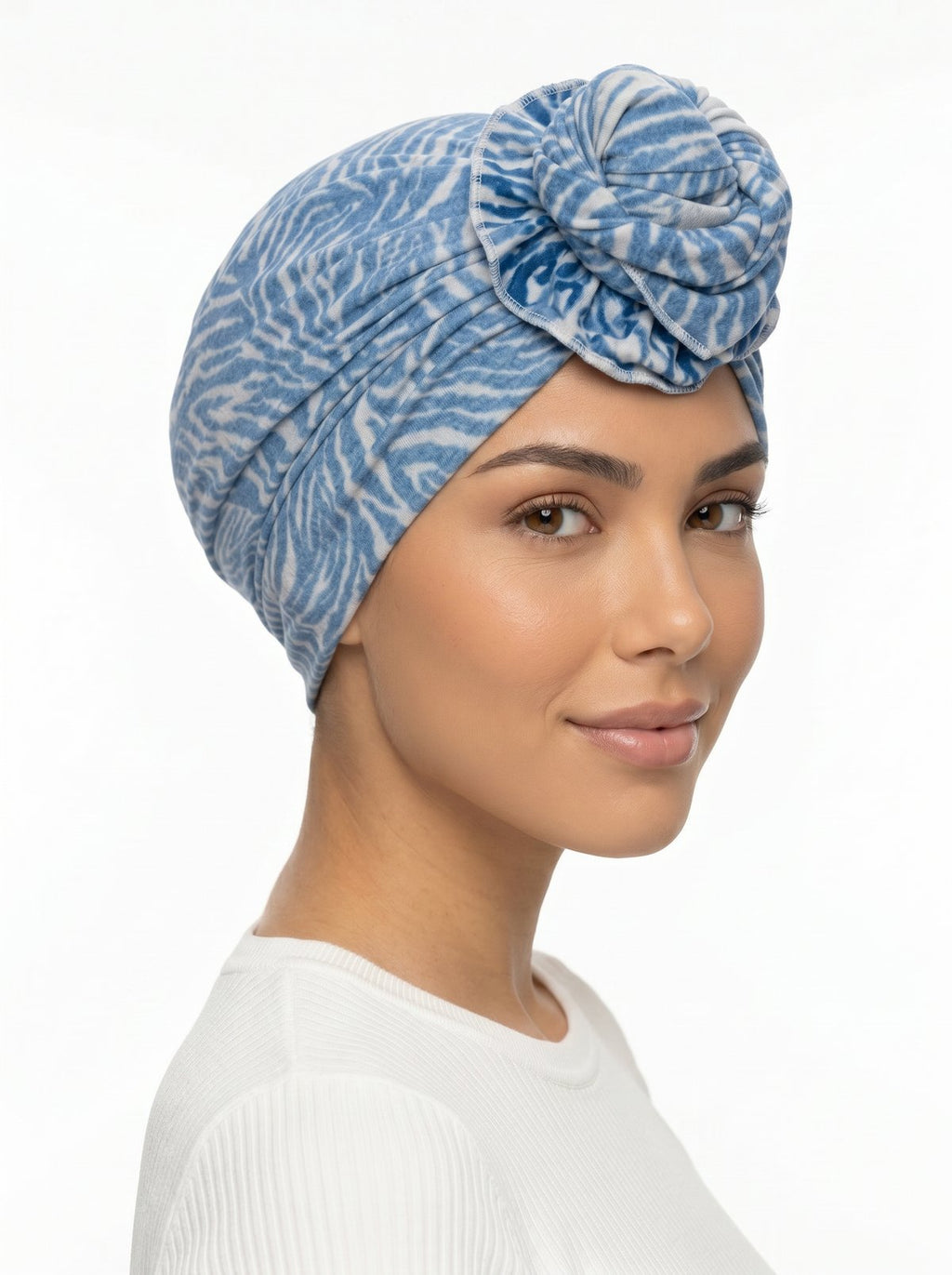 Blue Tiger Print Classic Multi-Wear Turban